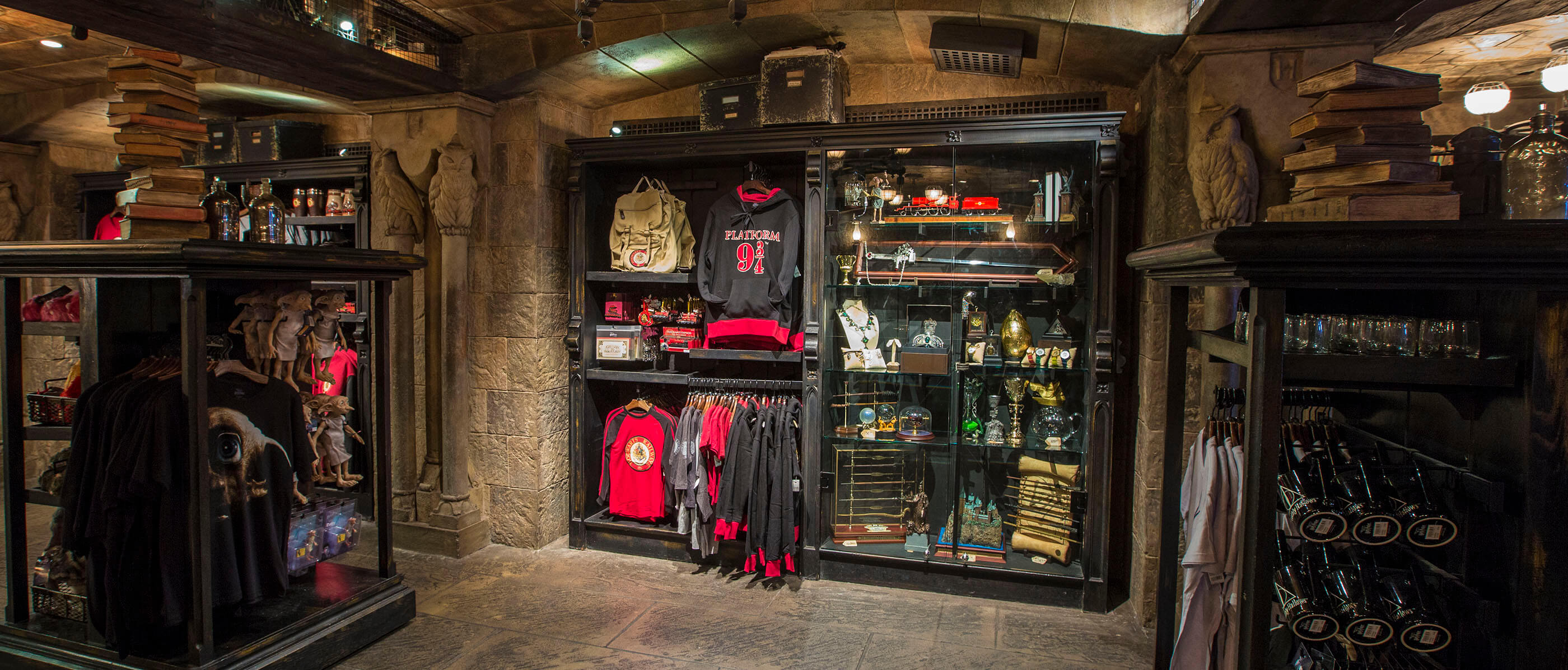 Inside the Harry Potter themes store, Filch.