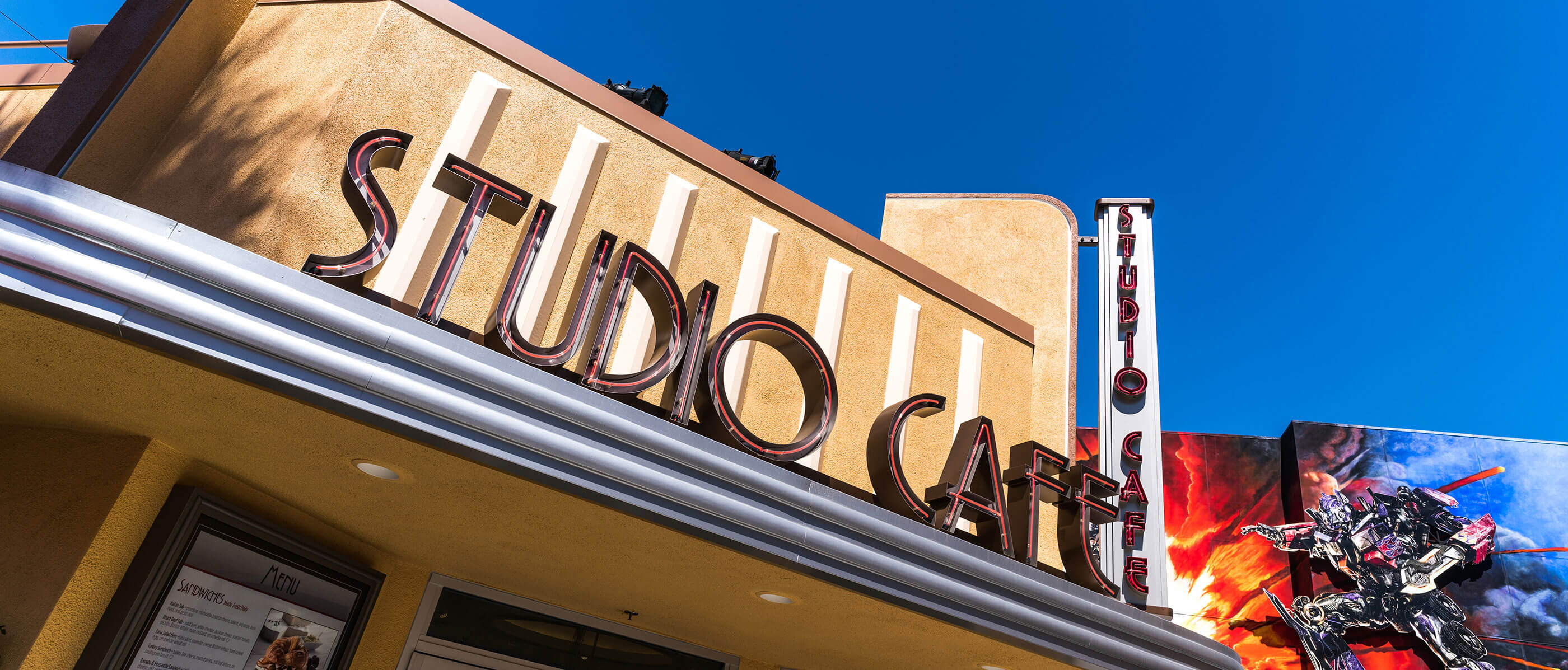 Studio Cafe sign on a sunny day.