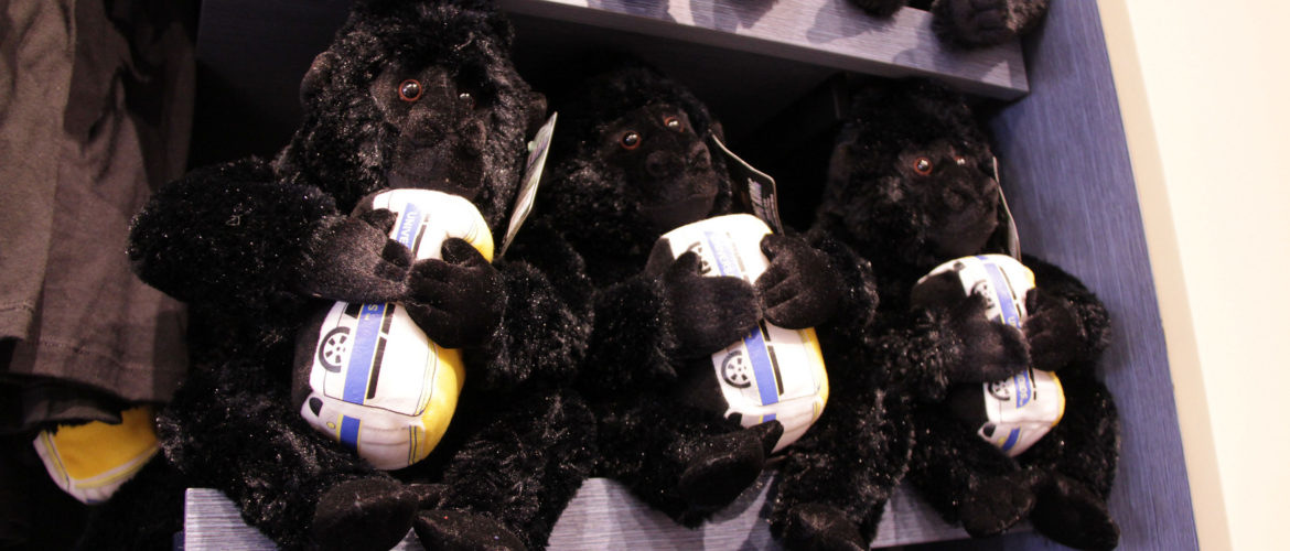 King Kong holding Tram plush animals