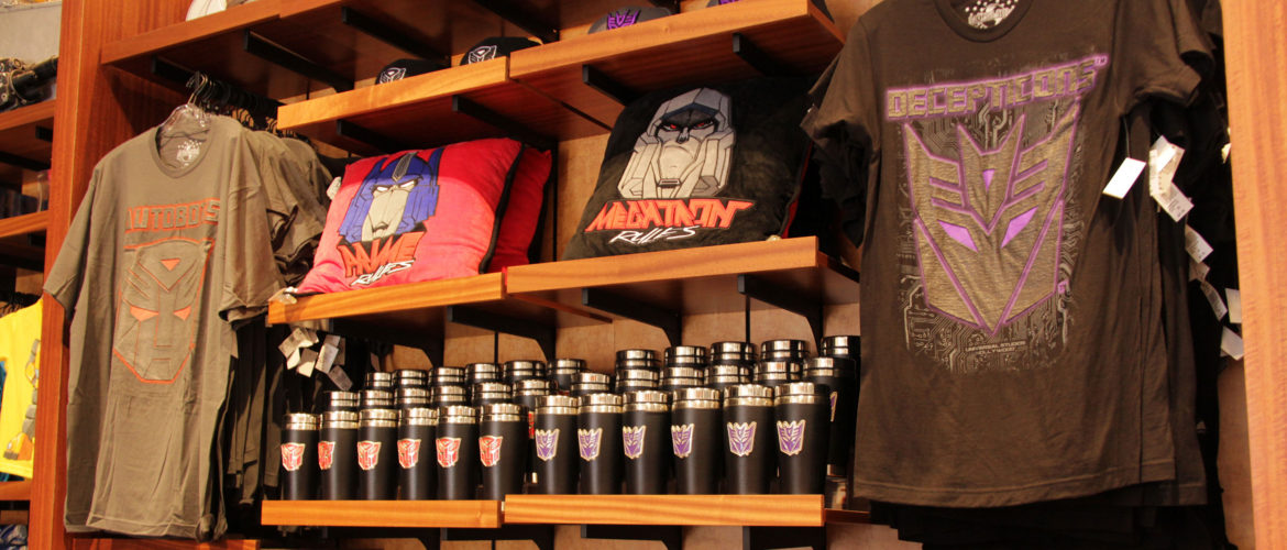 Transformers souvenirs on display