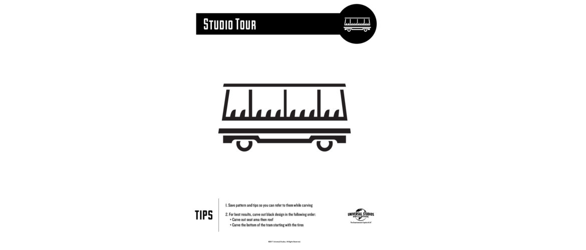 Pumpkin stencil of Studio Tour Tram