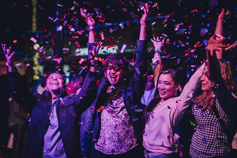 EVE people celebrating
