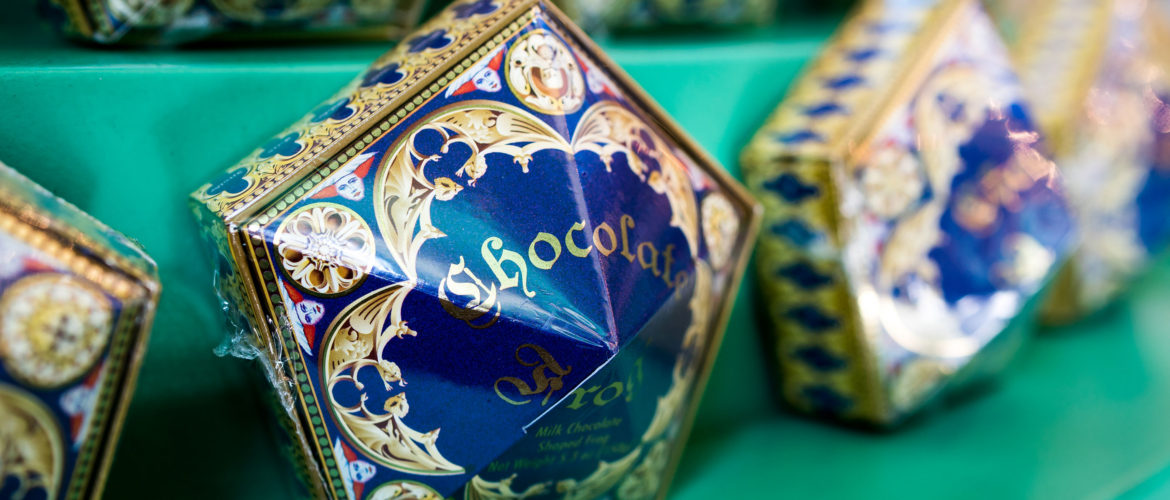 3 decorative boxes of chocolate frogs