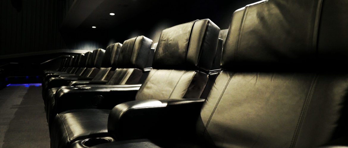 Black Leather Recliner Seats in Movie Theatre