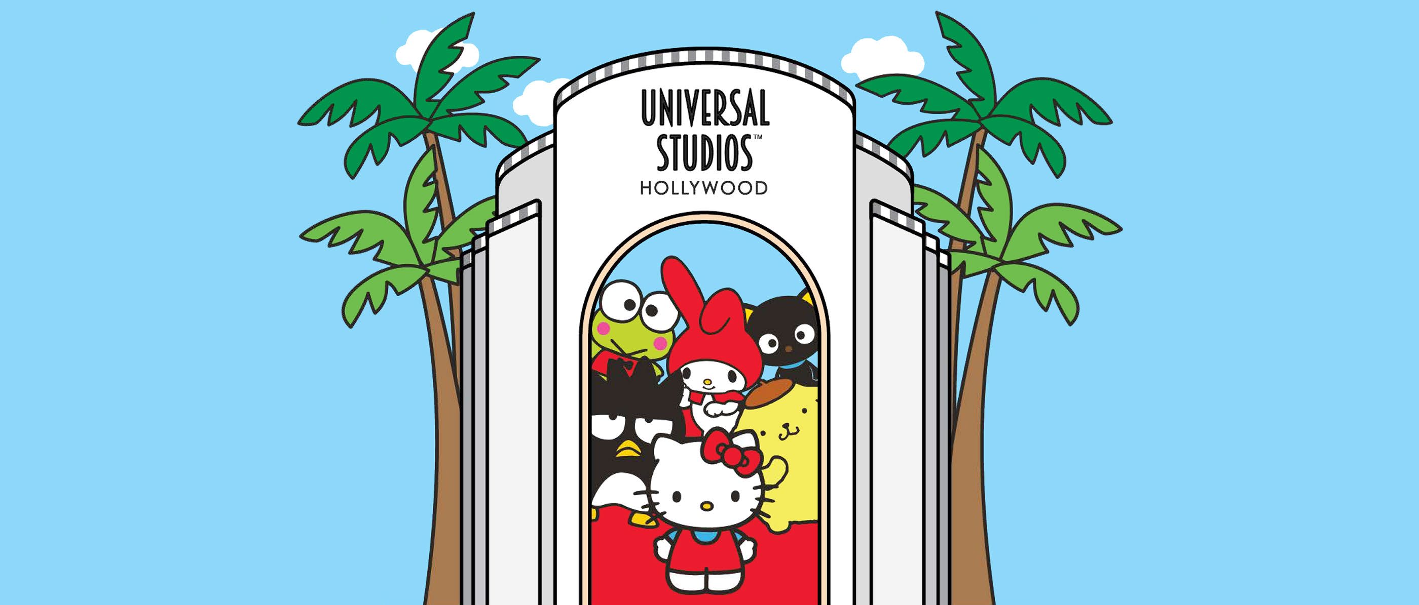 Hello Kitty and friends under the Universal Studios Hollywood Arch