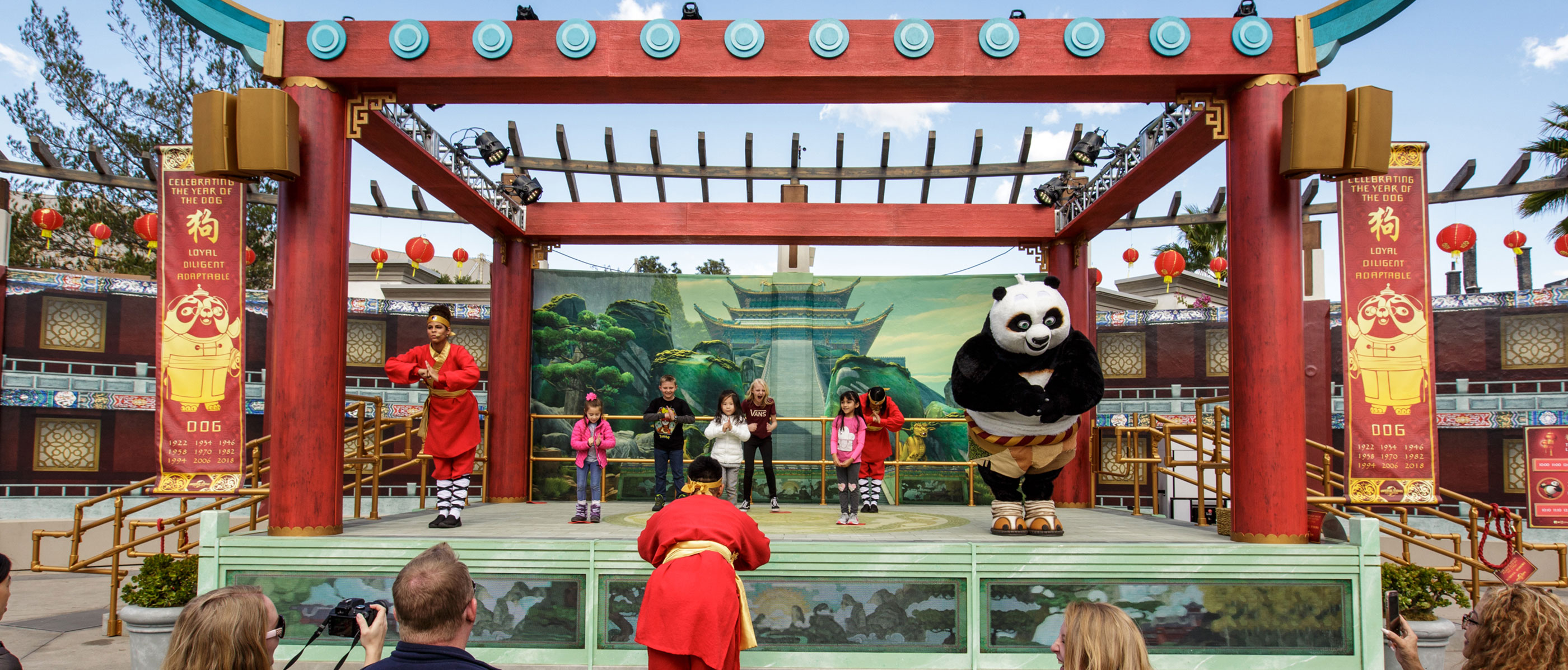Po and friends on the Jade Stage at Lunar New Year