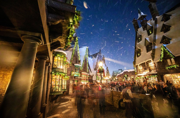 Hurray for the Holidays at Universal Studios Hollywood Hogsmead Snow