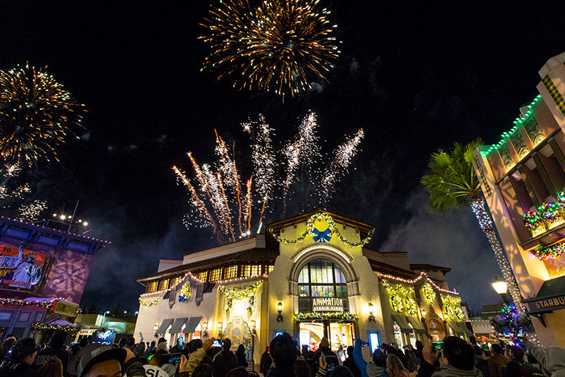 Fireworks over Universal Studios Hollywood